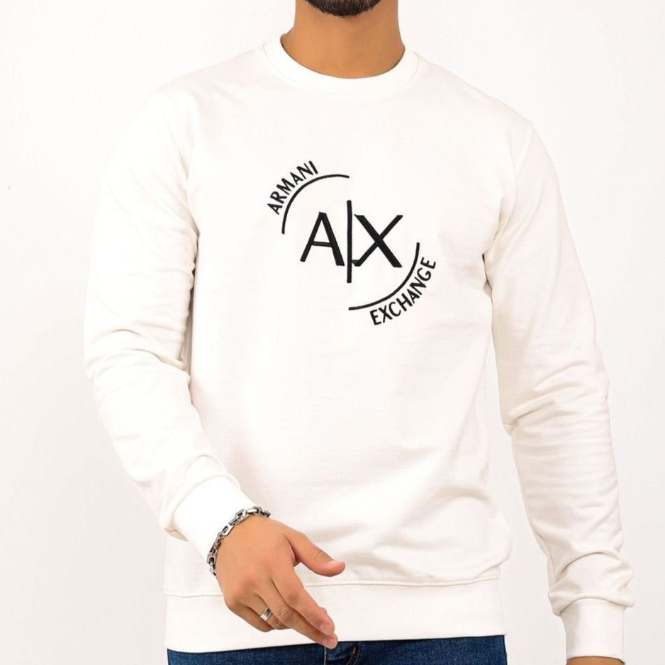 Sudadera Armani blanco logo negro