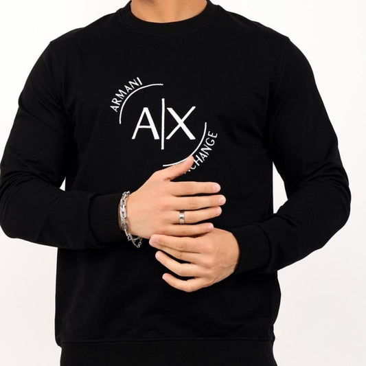 Sudadera Armani negro logo blanco