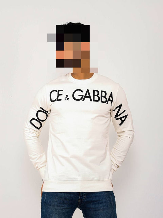 Sudadera D&G blanca logo negro