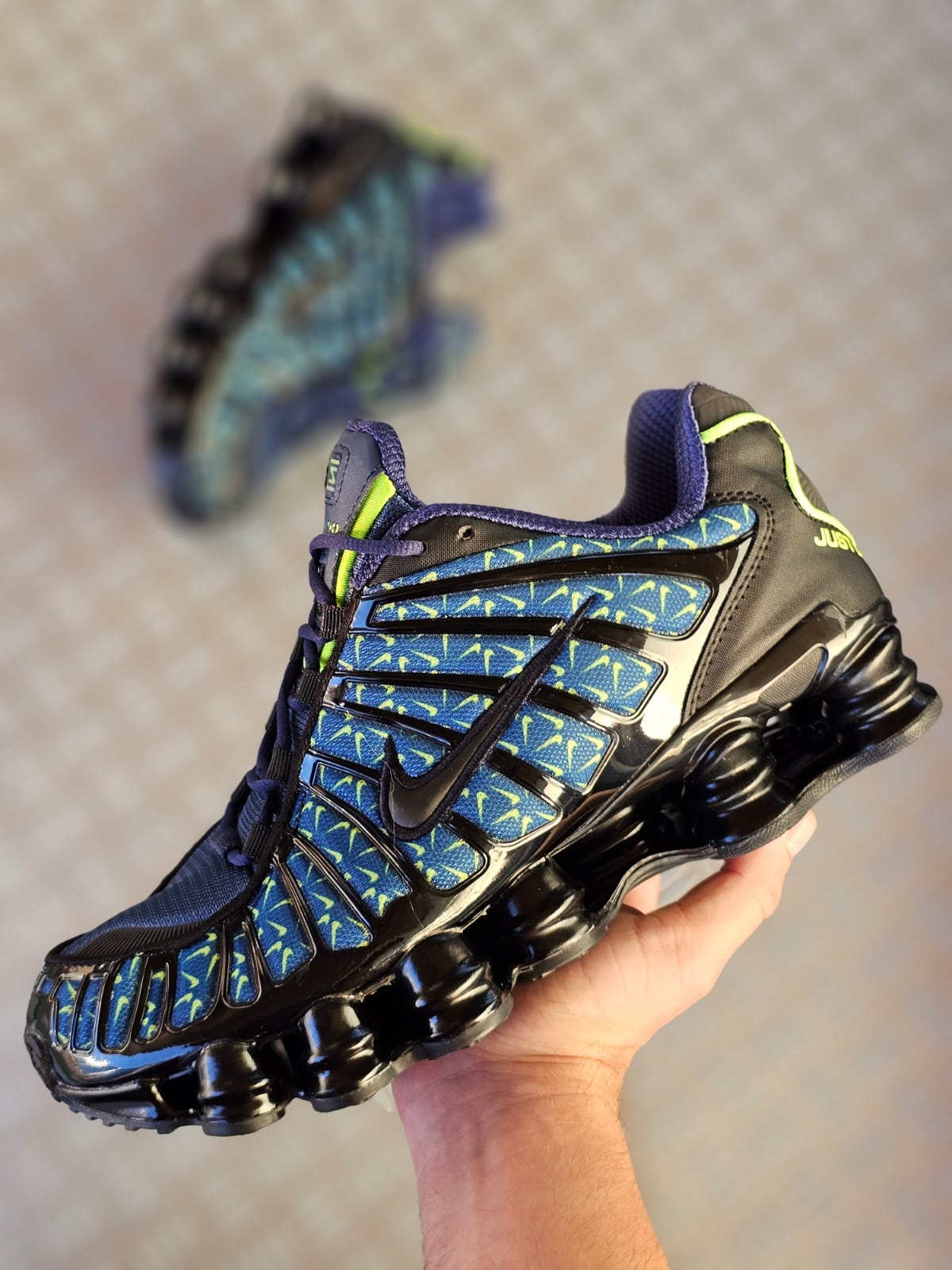 Shox azul verde just do it