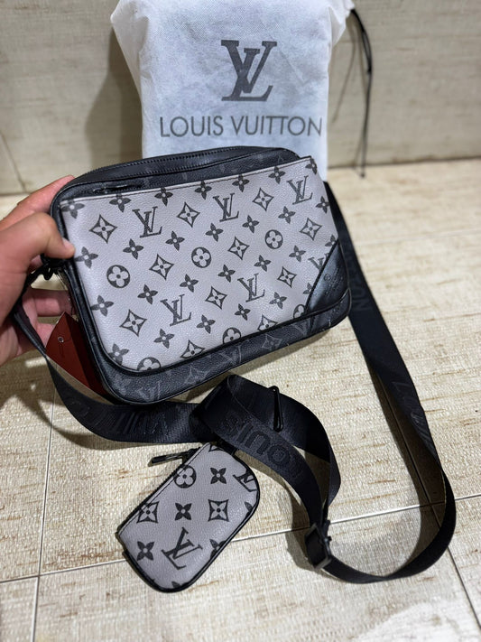 Bolso LV gris logo negro