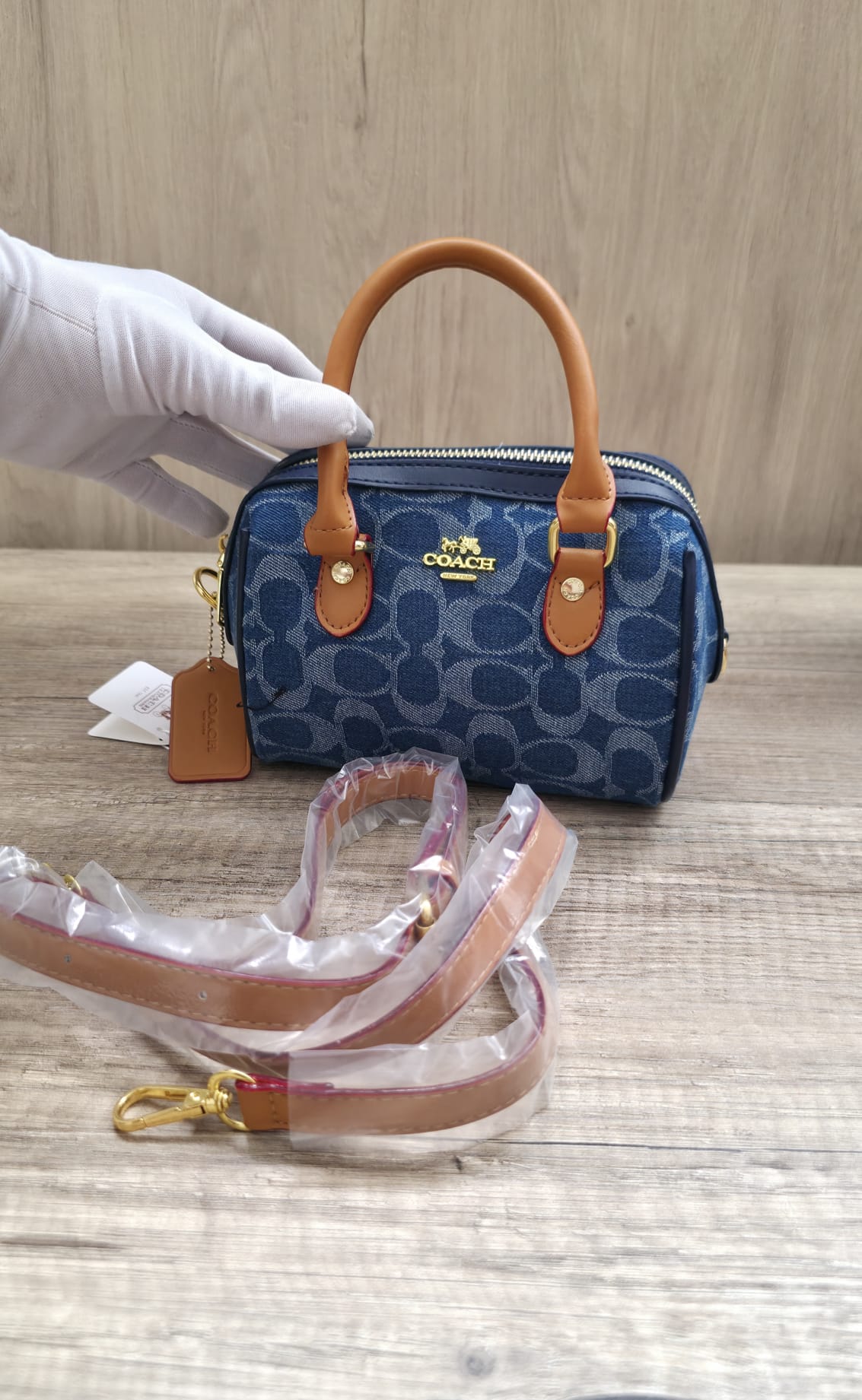 Bolso mini Coach Azul-marron