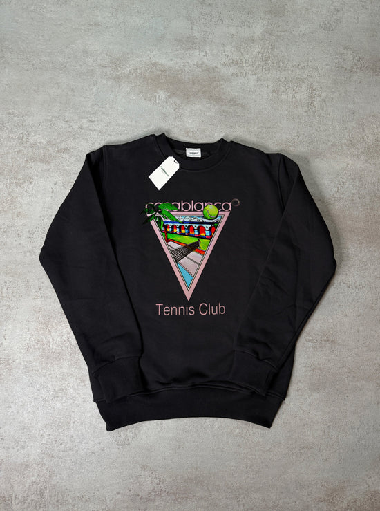 Sudadera CASABLANCA negro logo rosa tenis