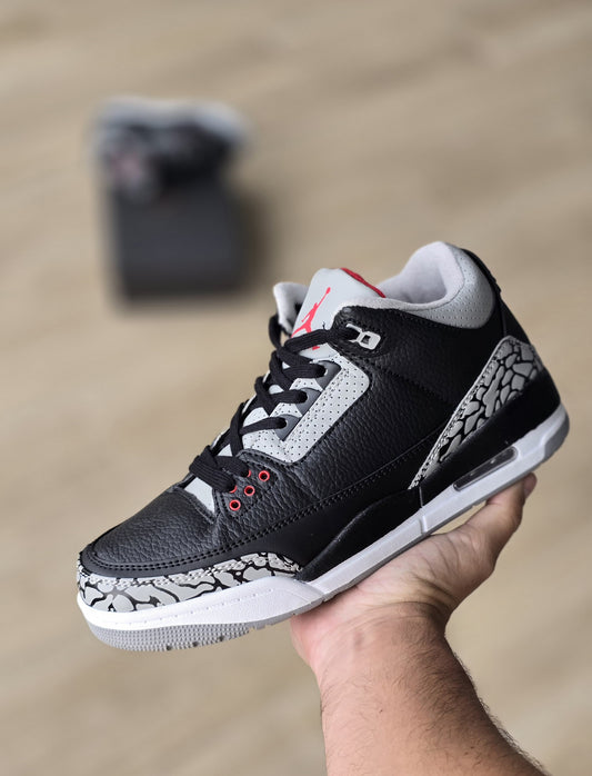 JORDAN 3 NEGRA GRIS