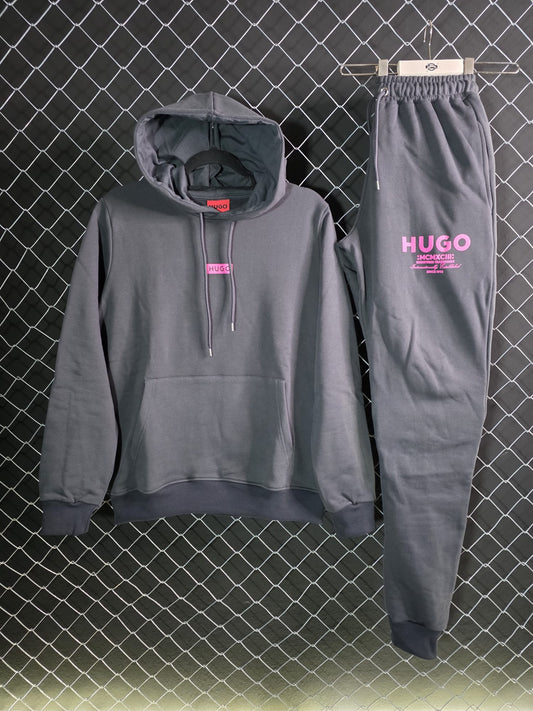 Chandal HUGO BOSS negro logo rosa