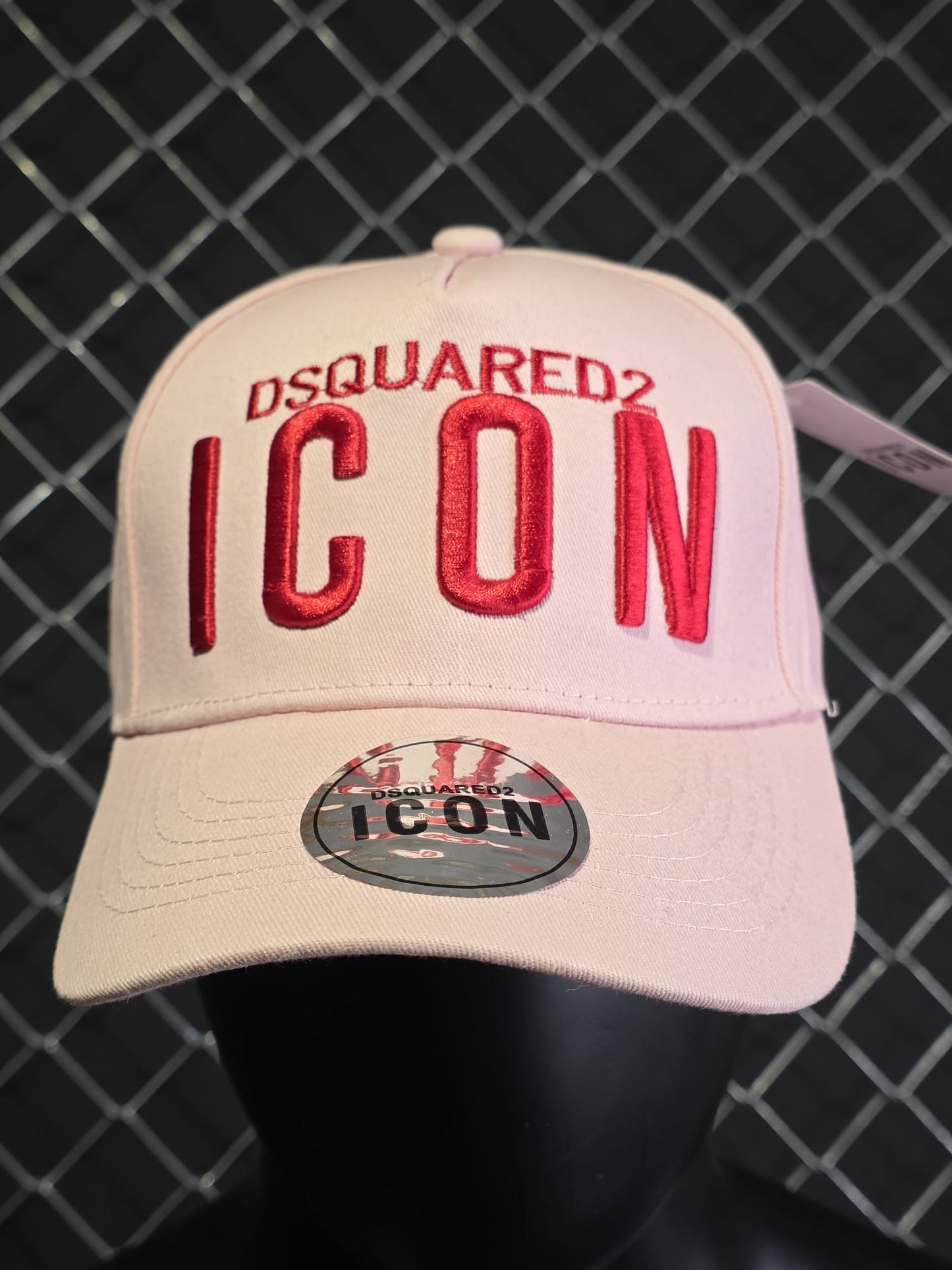 Gorra Dsquared2 blanco logo rojo