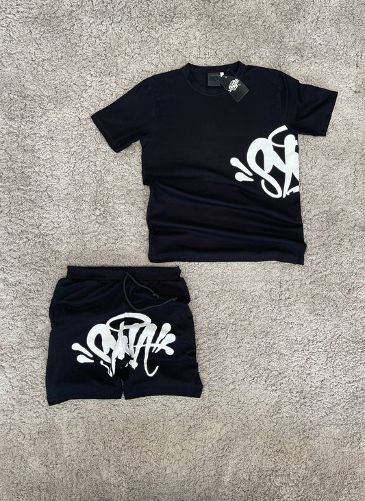 Conjunto verano syna negro logo blanco