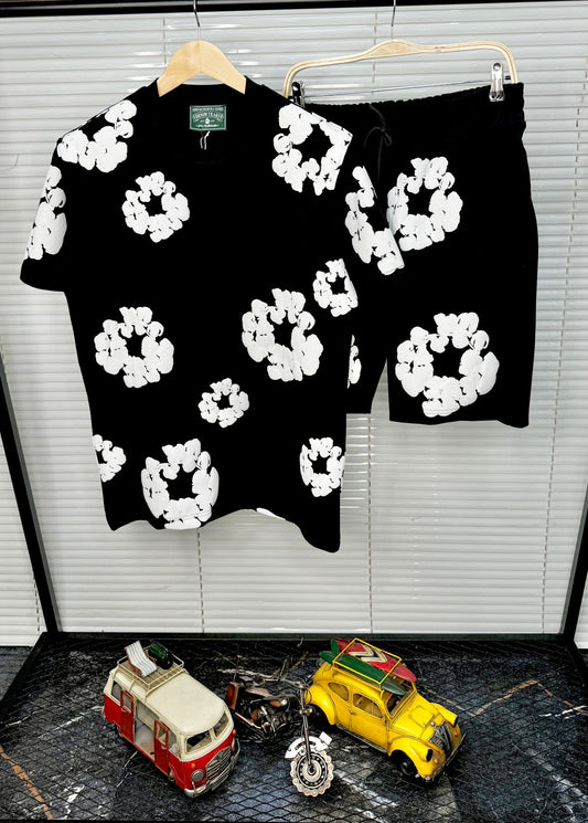 Conjunto DENIM TEARS negro logo blanco