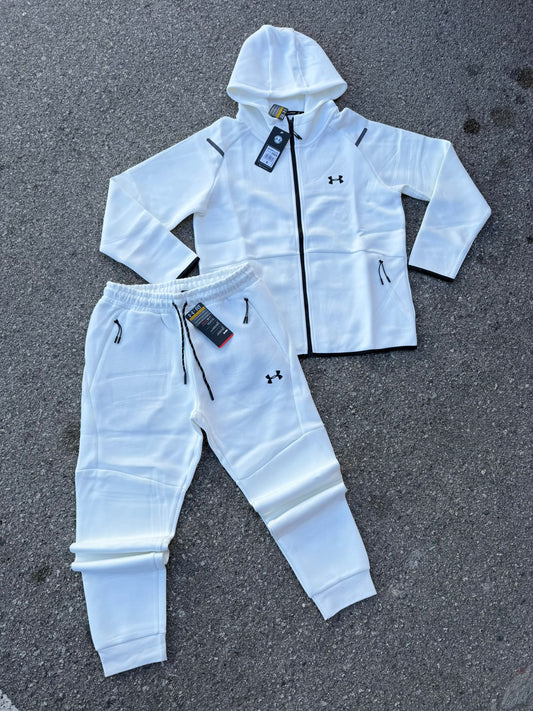 Chandal Under Armour blanco logo negro