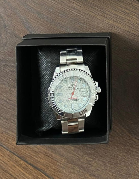 Reloj Rolex plateado blanco