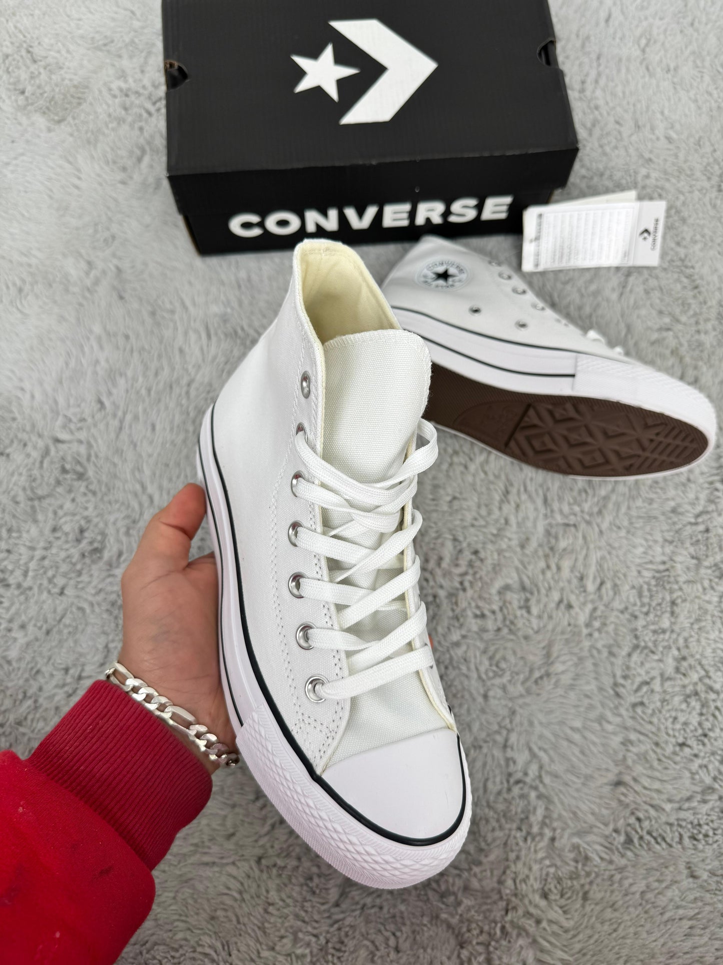 Converse all star blanca tela