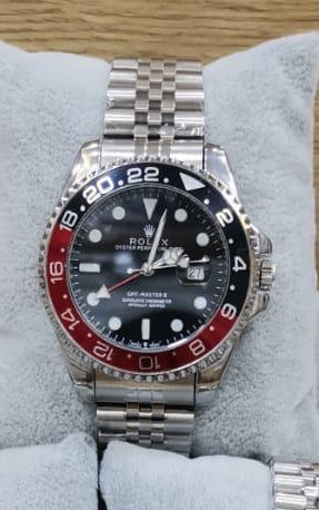 RELOJ ROLEX Plateado azul marino y rojo