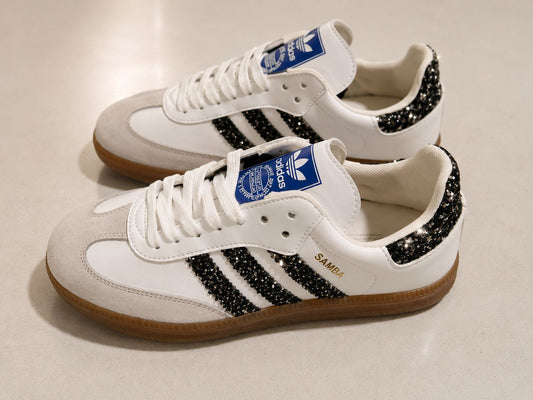 ADIDAS SAMBA BLANCA GLITTER PLATEADO
