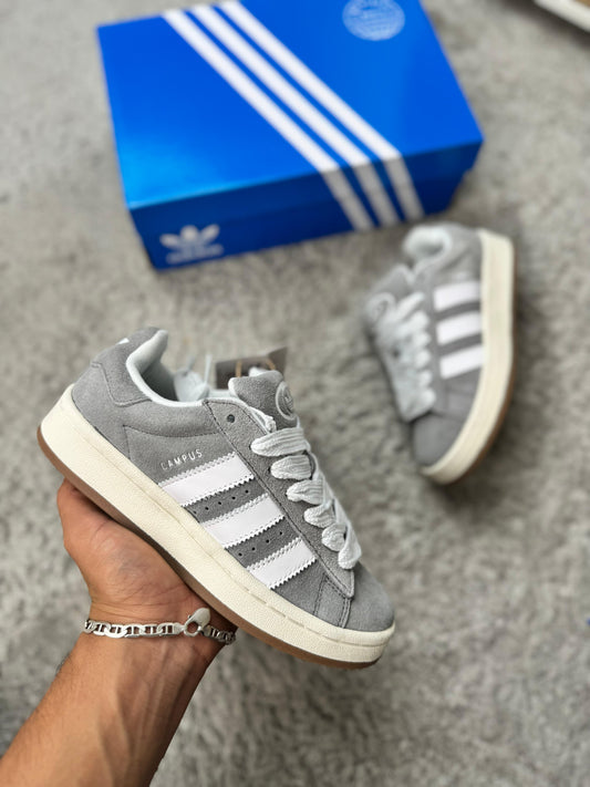 Adidas campus gris logo blanco