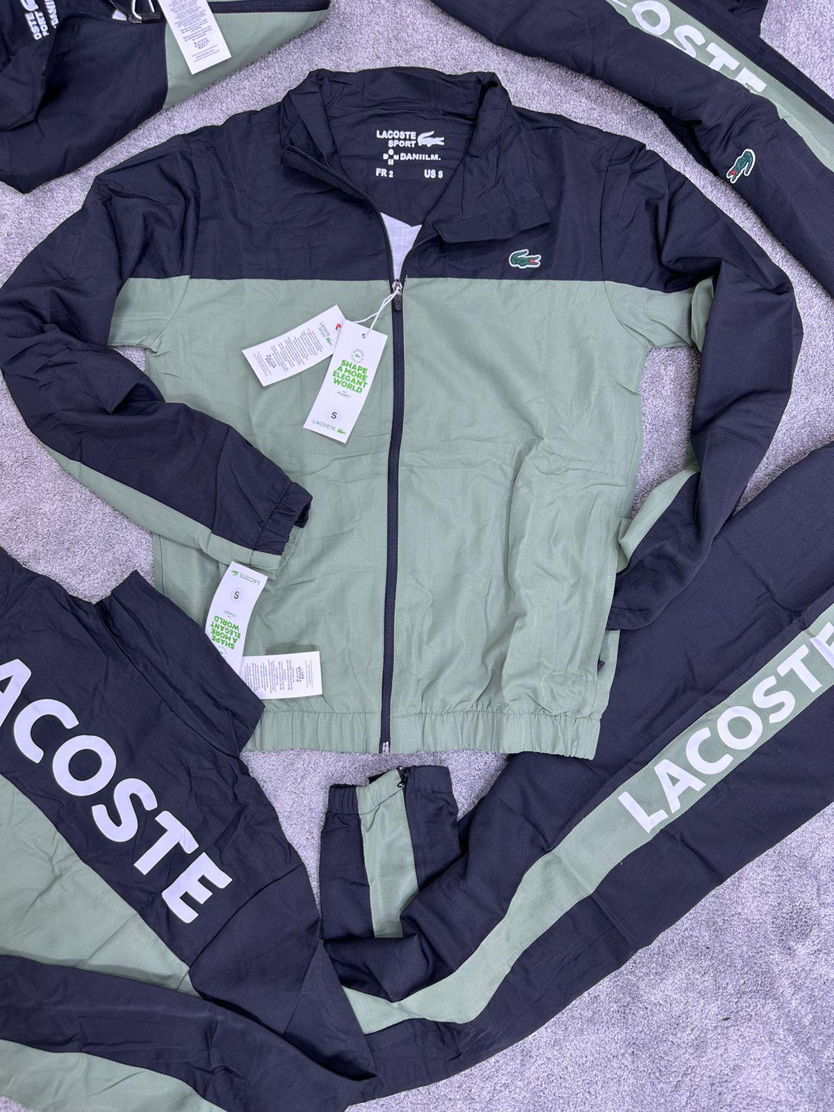 Chandal LACOSTE verde y negro logo verde
