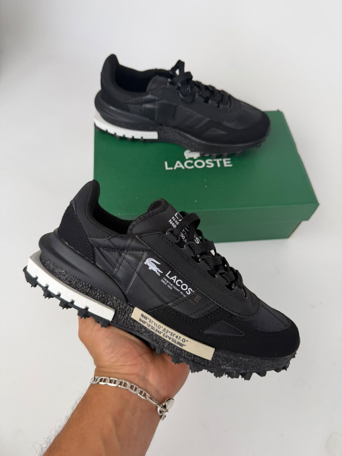 Zapatillas Lacoste Elite Active negras logo blanco