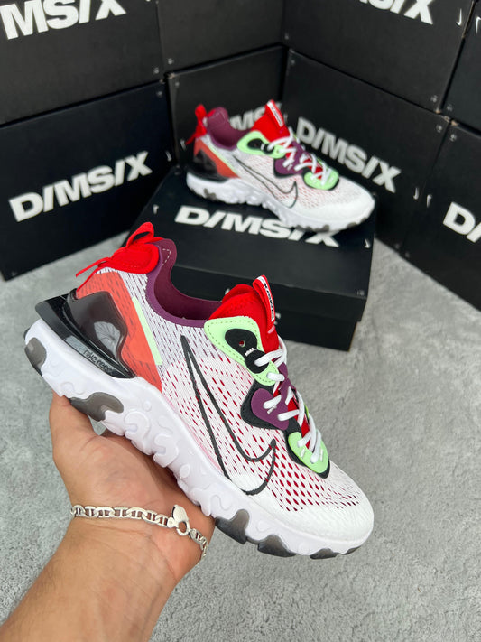 Nike react vision blancas detalles negros y verdes