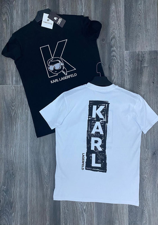 Camiseta Karl Lagerfeld blanca logo negro