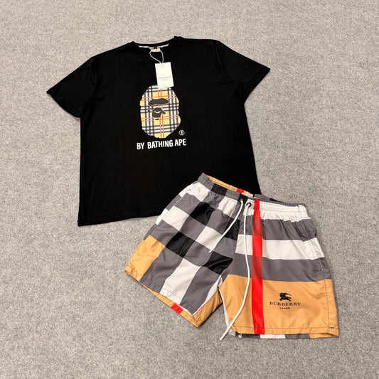 Conjunto burberry negro x bape
