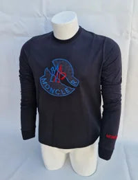 Sudadera MONCLER negro logo azul