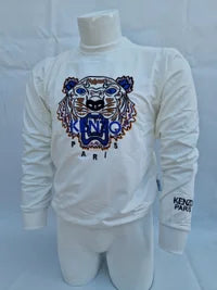 Sudadera KENZO blanca logo azul