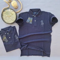 Polo Ralph Lauren azul marino logo gris