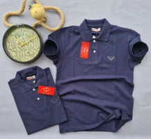 Polo Prada azul marino logo gris