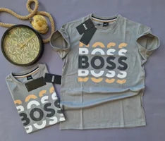 Camiseta hugo boss gris logo tricolor