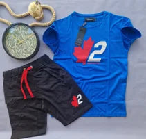 Conjunto DSQUARED2 azul logo blanco y rojo