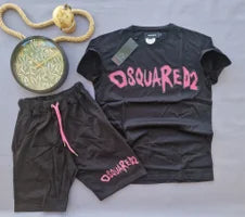 Conjunto DSQUARED2 negro logo rosa