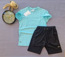 Conjunto lacoste azul claro logo en pecho