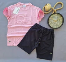 Conjunto lacoste rosa logo en pecho