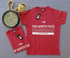 Camiseta north face rojo logo blanco