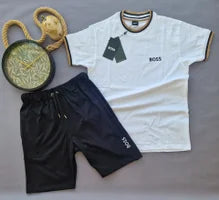 Conjunto Hugo Boss blanco logo negro