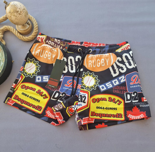 Bañador DSQUARED2 negra logos grandes