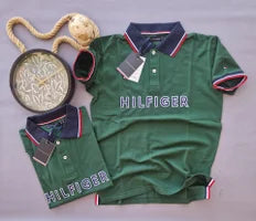Polo Tommy Hilfiger verde detalles azul y rojo