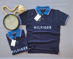 Polo Tommy Hilfiger azul marino detalles azul y rojo