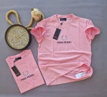 Camiseta fred perry rosa logo negro