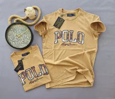 Camiseta ralph lauren beige logo tricolor