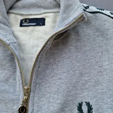 Sudadera FRED PERRY G5 grises detalles azules