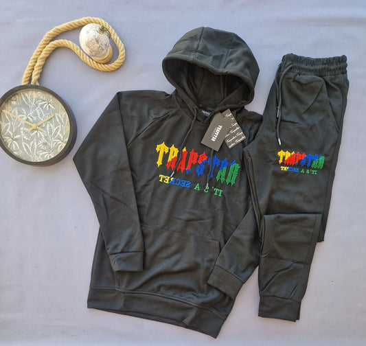 Chandal trapstar negro logo mulitcolor