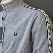 Sudadera FRED PERRY G5 grises detalles azules