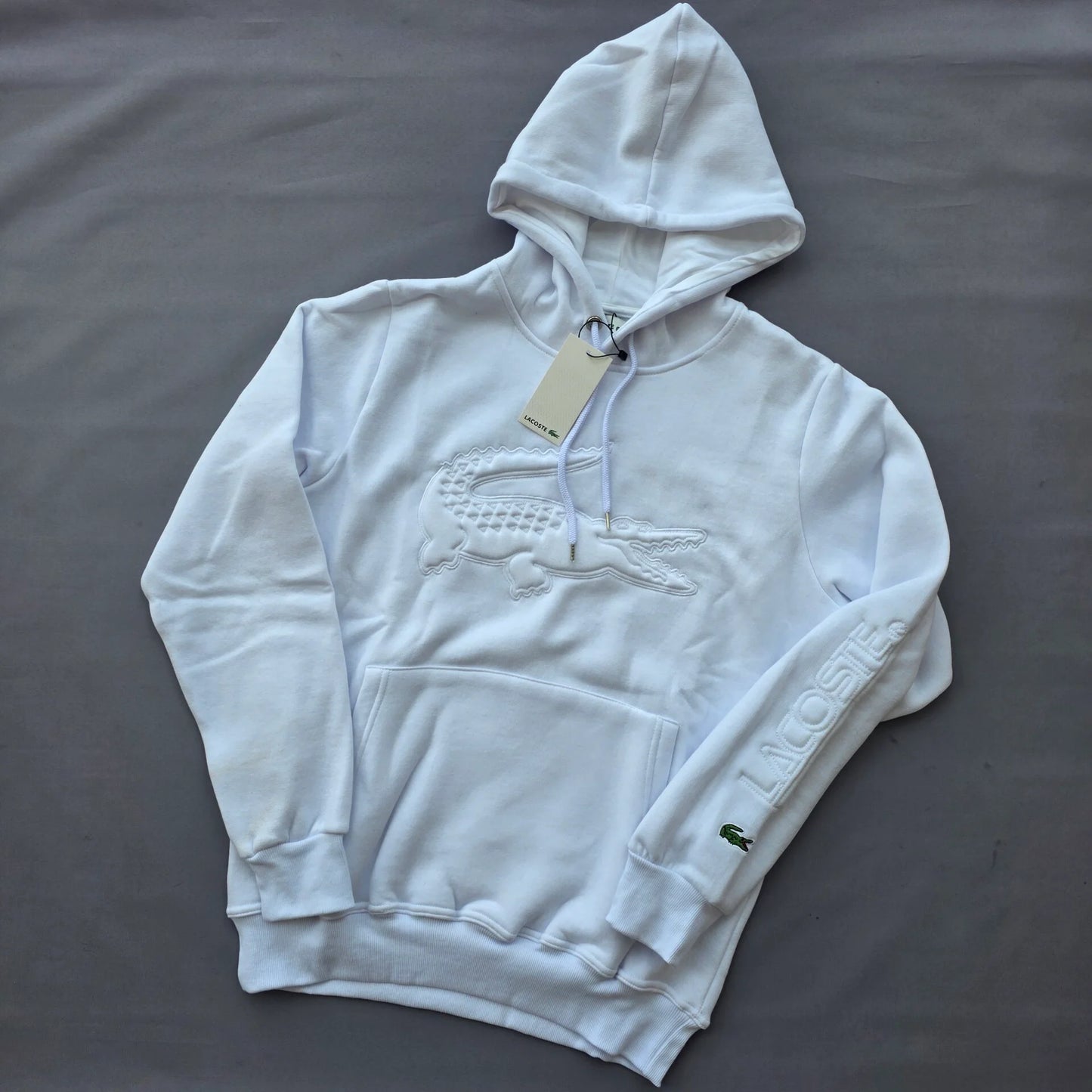 Sudadera LACOSTE G5 blanco logo en grande