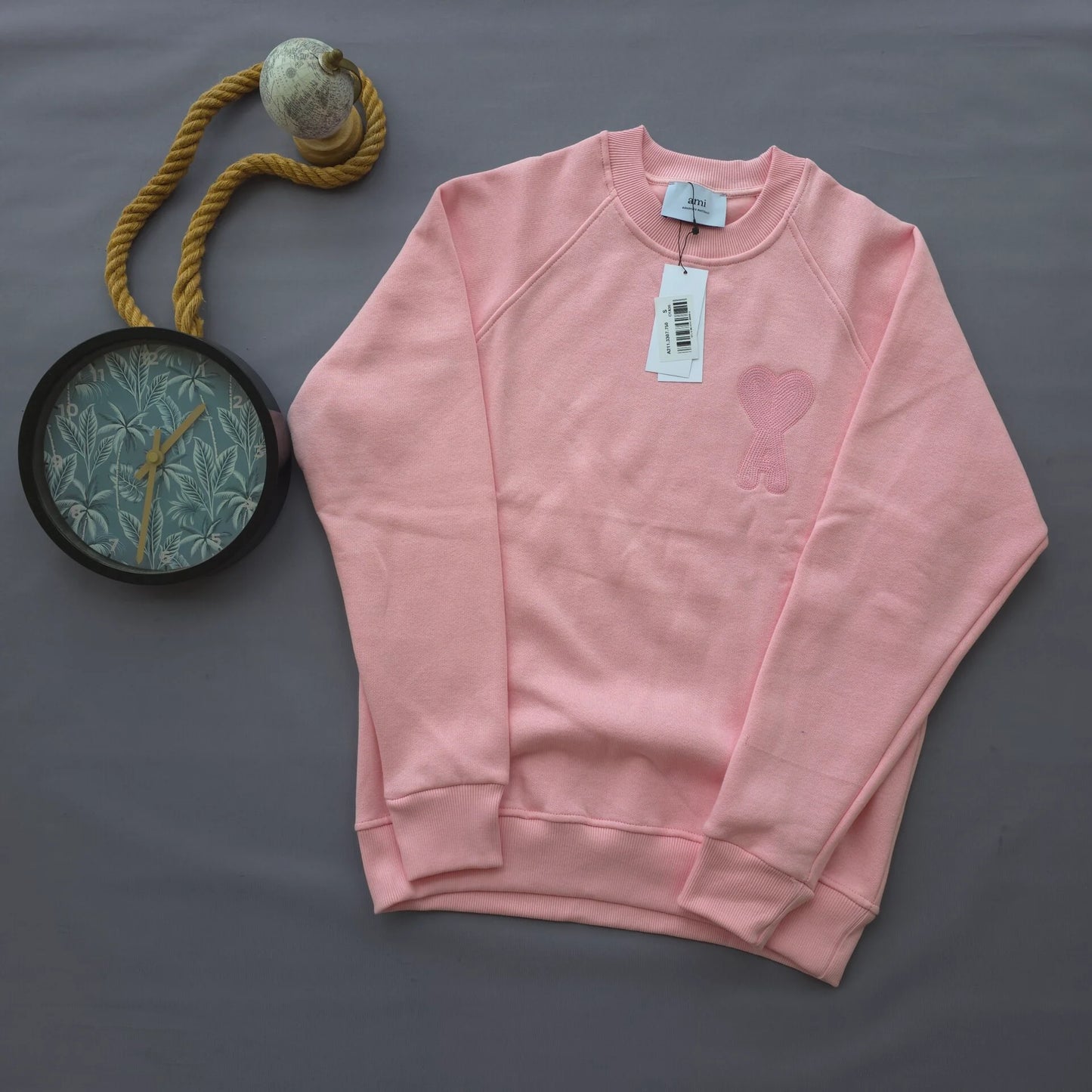 Sudadera AMI PARIS rosa logo rosa