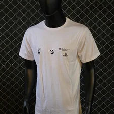 Camiseta off white blanco logo negro detalles rojo