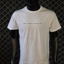 Camiseta off white blanco logo negro detalles grises y azules