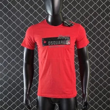Camiseta DSQUARED2 rojo logo gris detalles rojos