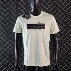 Camiseta DSQUARED2 blanco logo gris detalles rojos