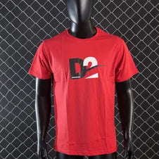 Camiseta DSQUARED2 rojo logo negro y blanco