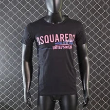 Camiseta DSQUARED2 negro logo rosa y azul